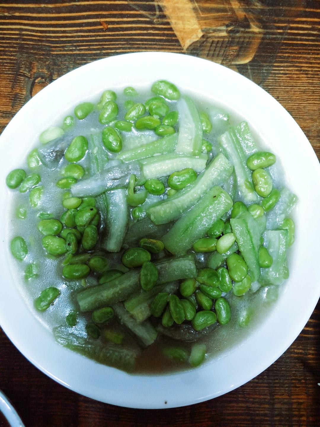 丝瓜炒青豆