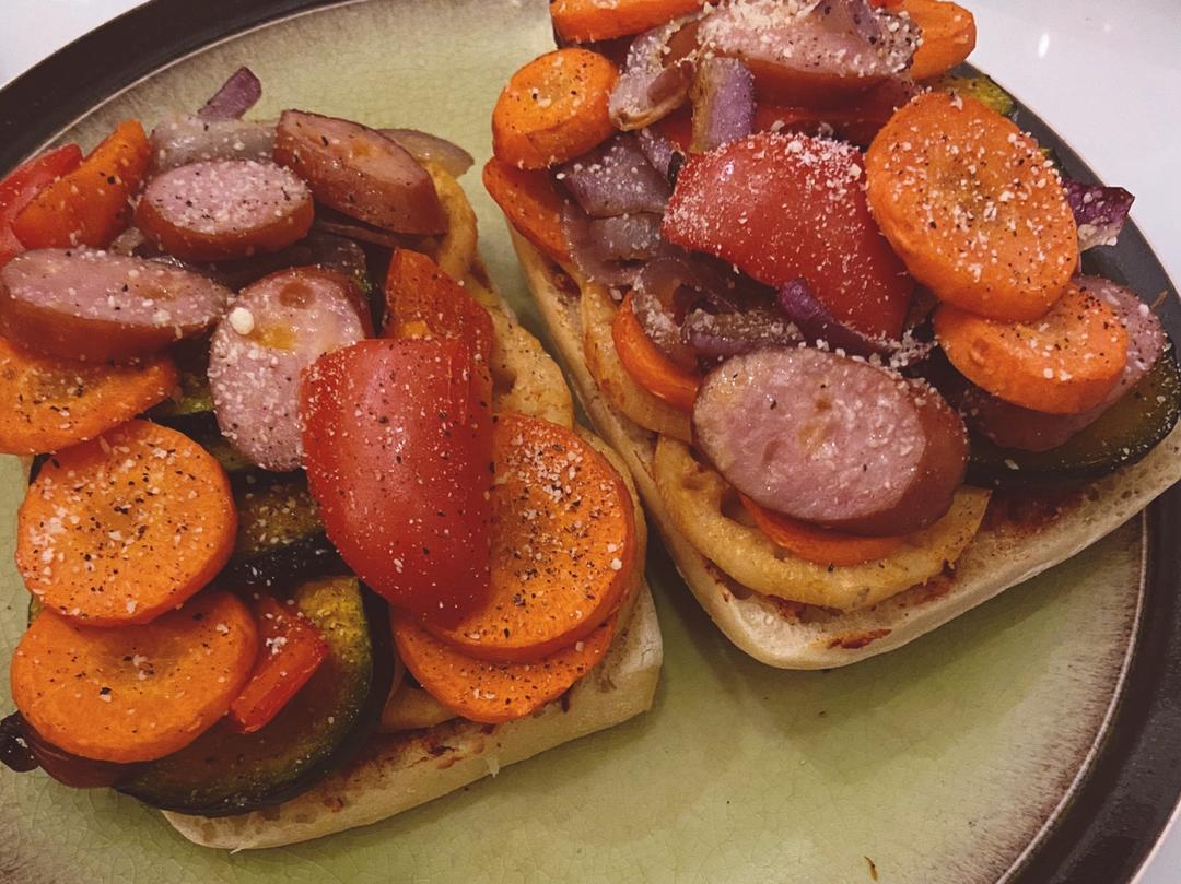 【北鼎烤箱食谱】秋日蔬菜满满开放式三明治