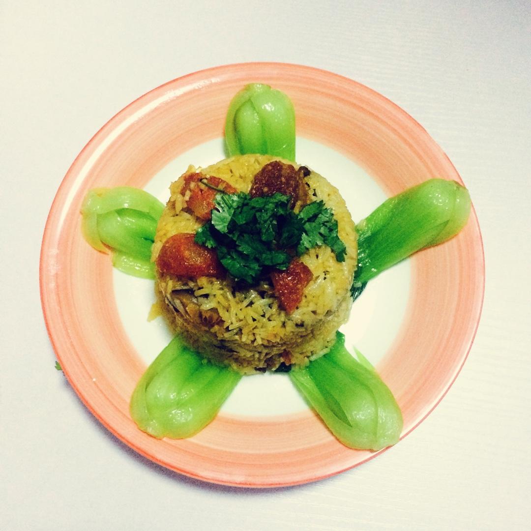 电饭锅版香菇腊肠饭