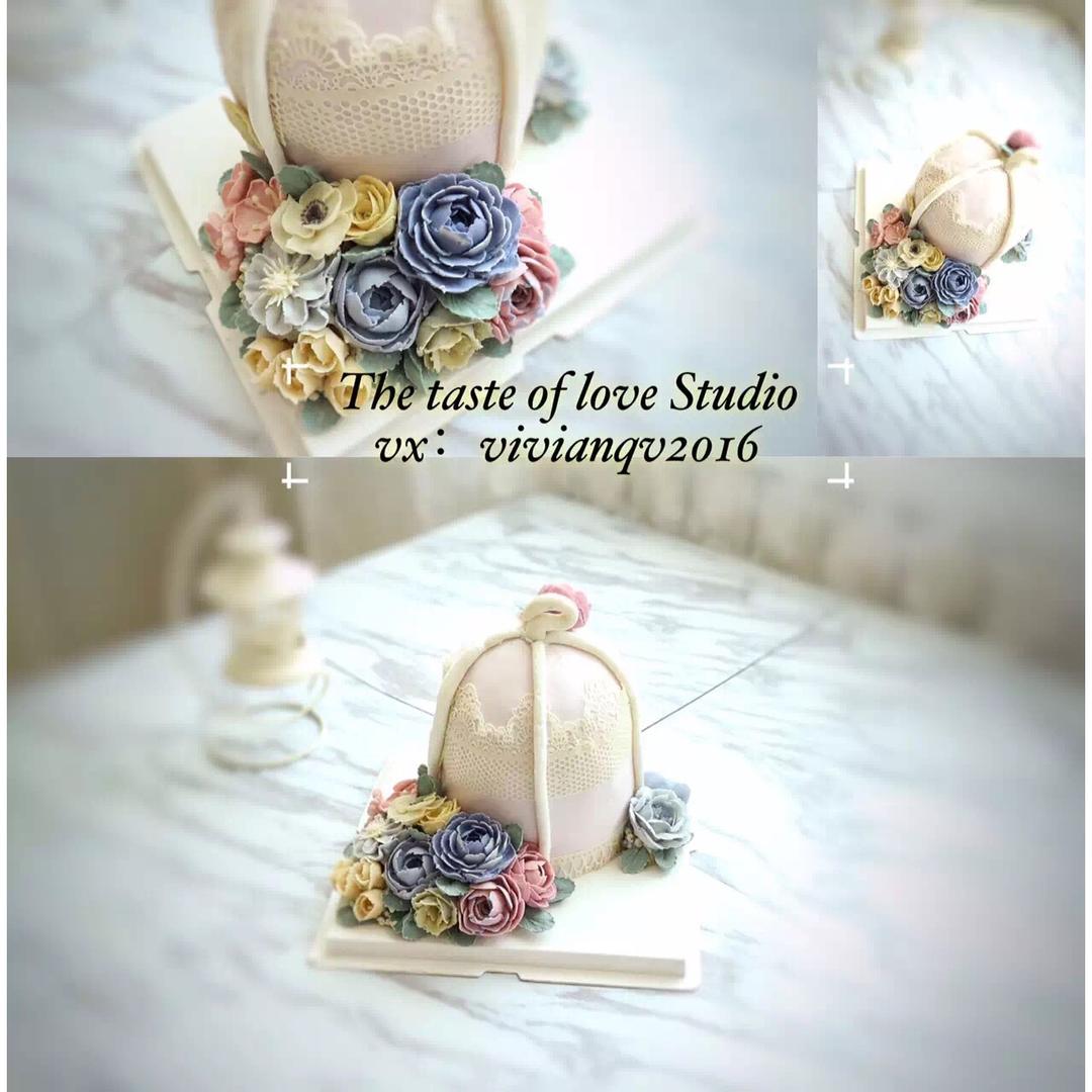 韩式豆沙裱花蛋糕