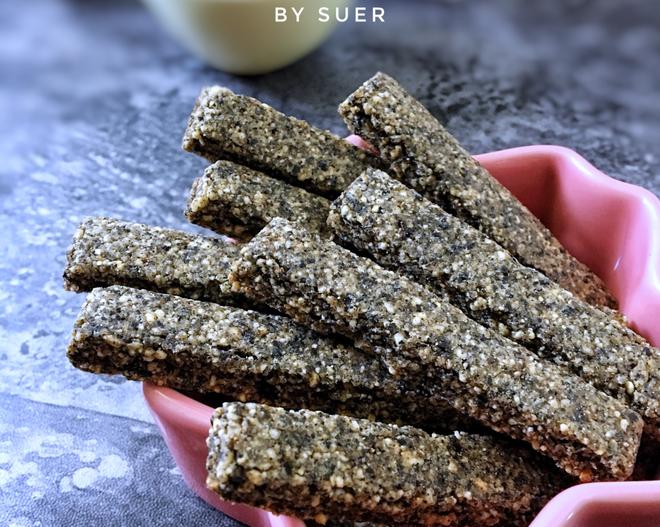 不用面粉的山药黑芝麻海苔小饼干低脂健康营养能量棒的做法