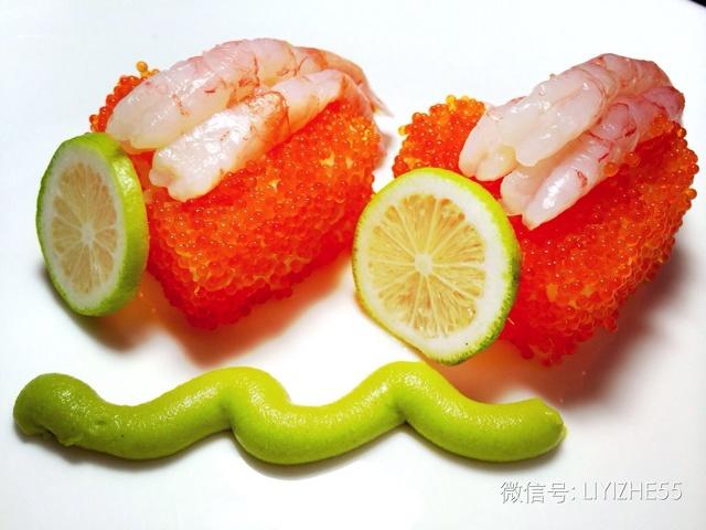 鱼籽甜虾爱心寿司的做法