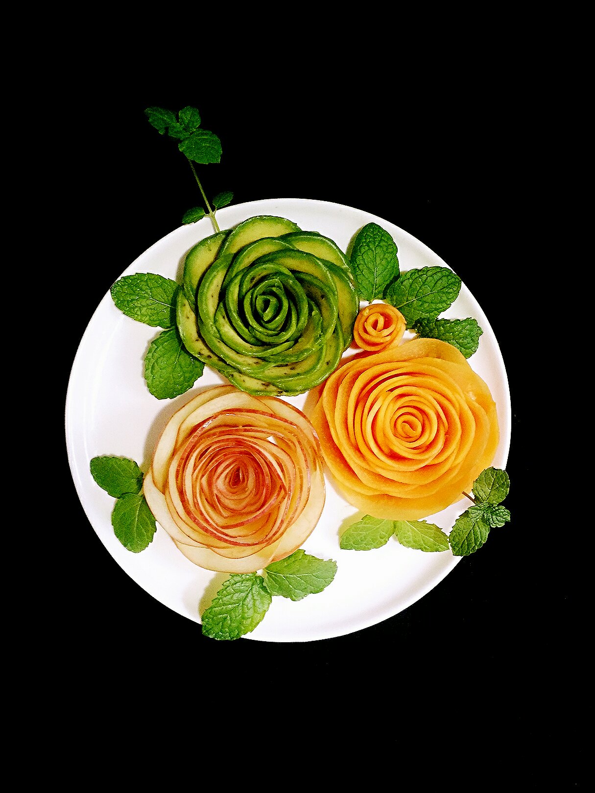 蔬菜摆盘对称图片