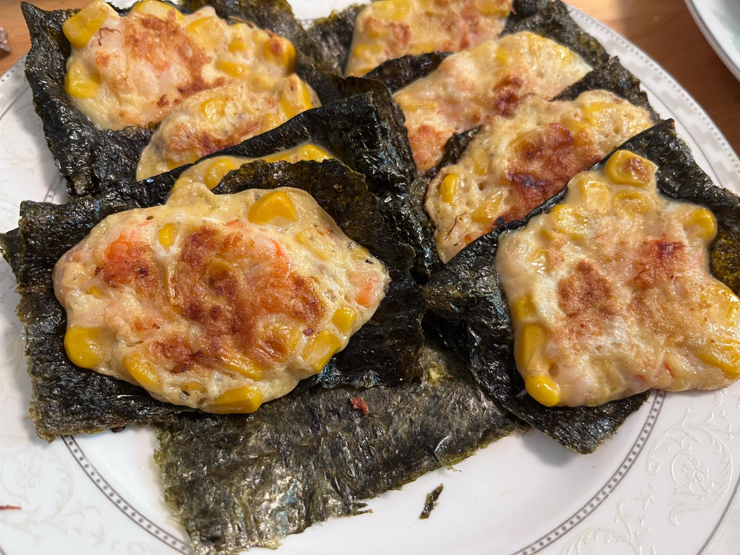 宝宝菜谱——海苔虾滑饼