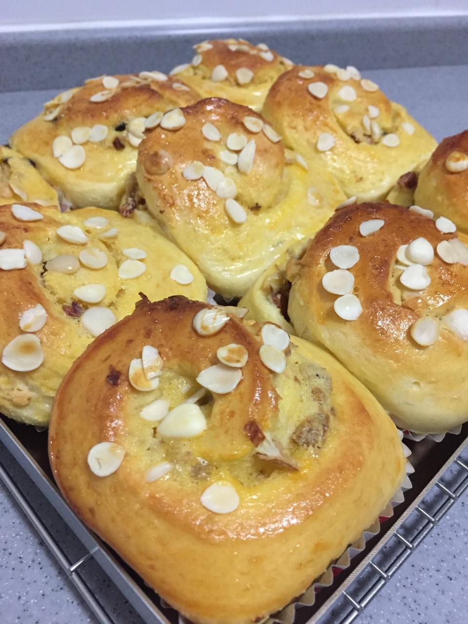 杏仁奶油核桃卷卷