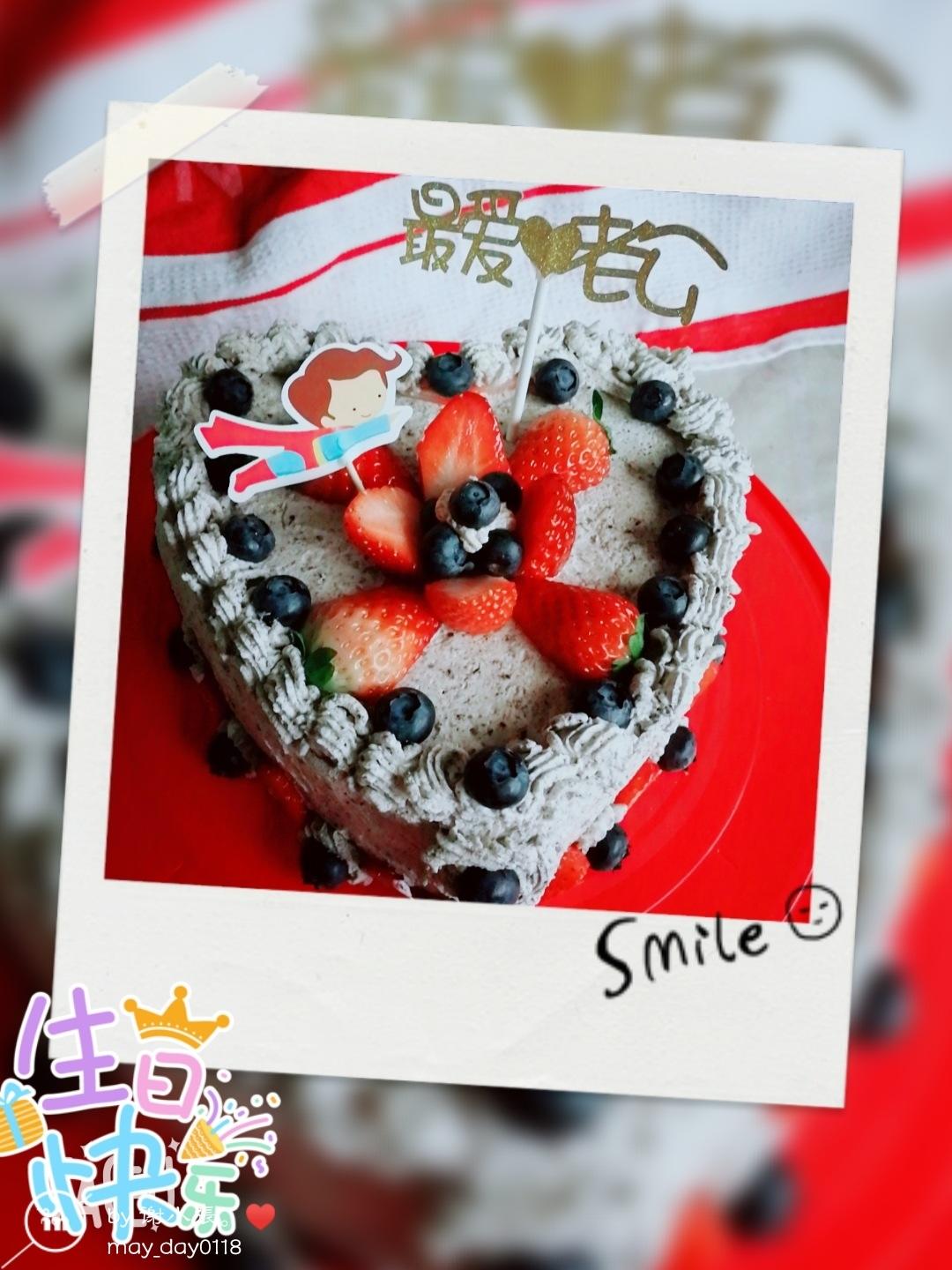 8寸心形奥利奥咸奶油蛋糕