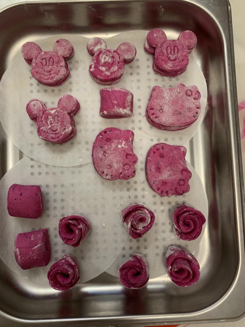 火龙果玫瑰馒头