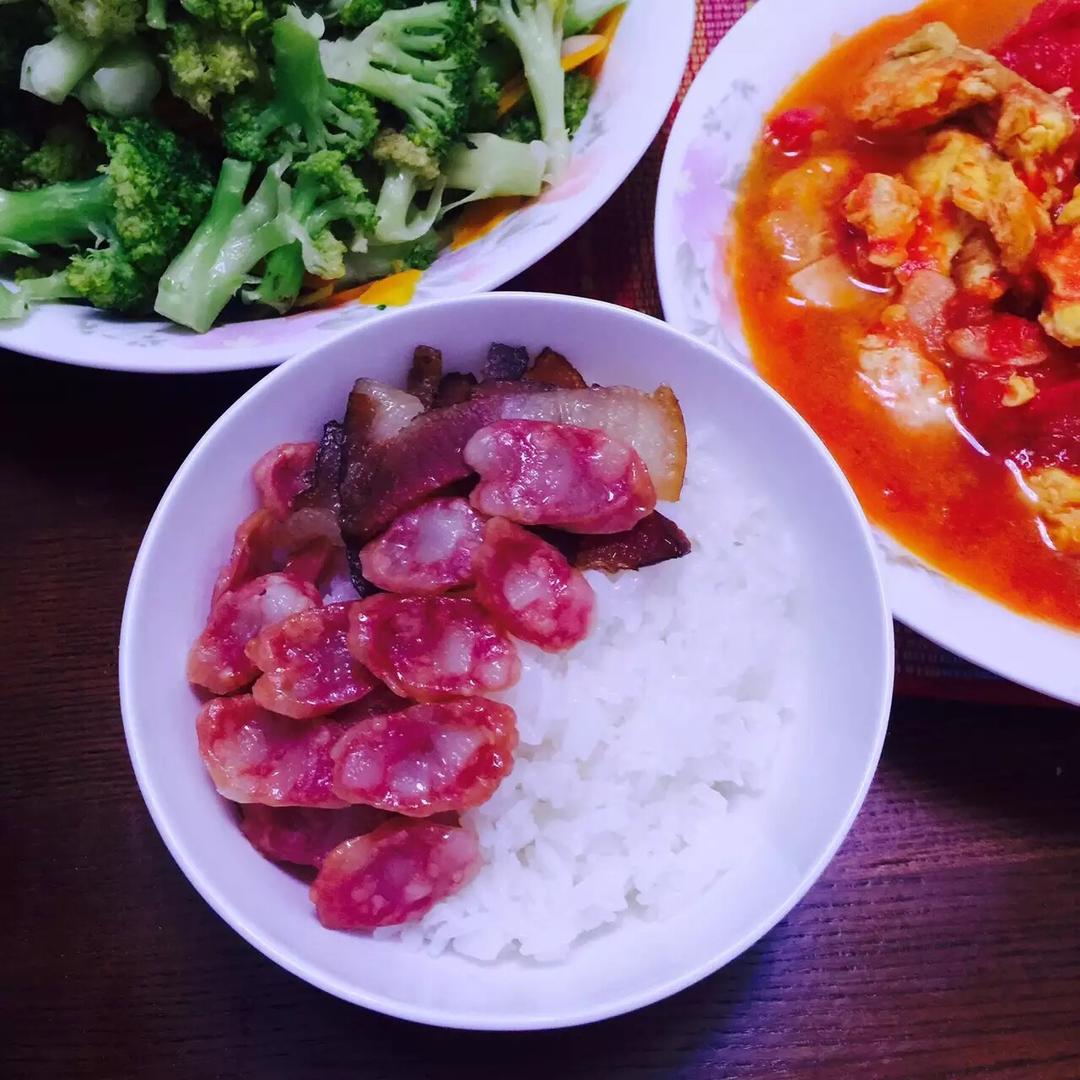 电饭锅版香菇腊肠饭