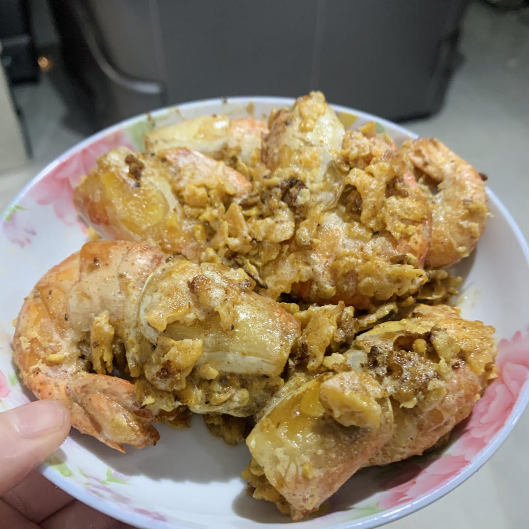 金沙咸蛋黄大头虾（黄金虾虾笑）