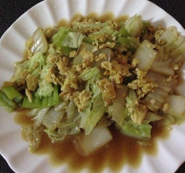 简单快手家常菜——大白菜炒鸡蛋