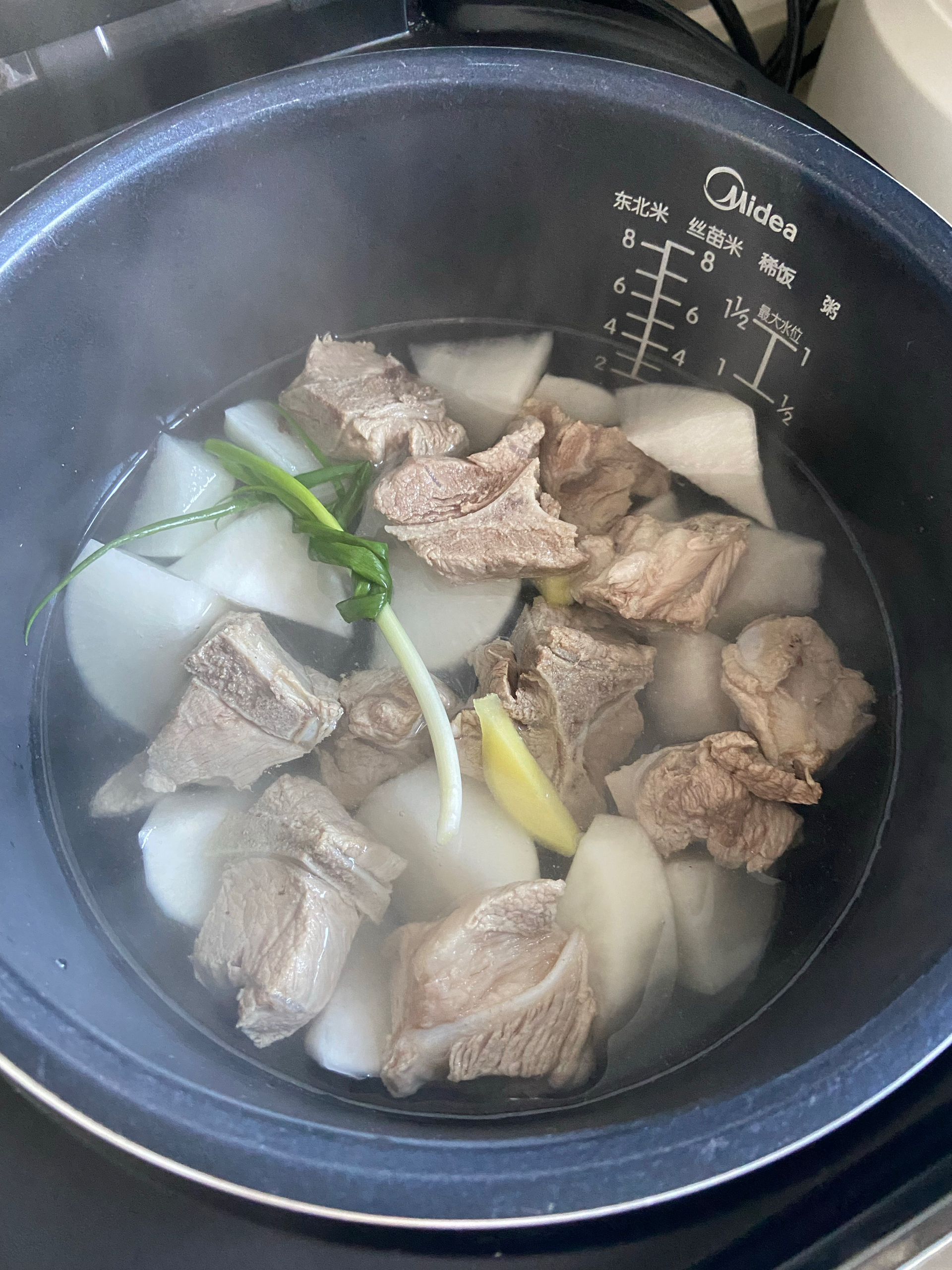 萝卜炖排骨汤，电饭锅做法的做法