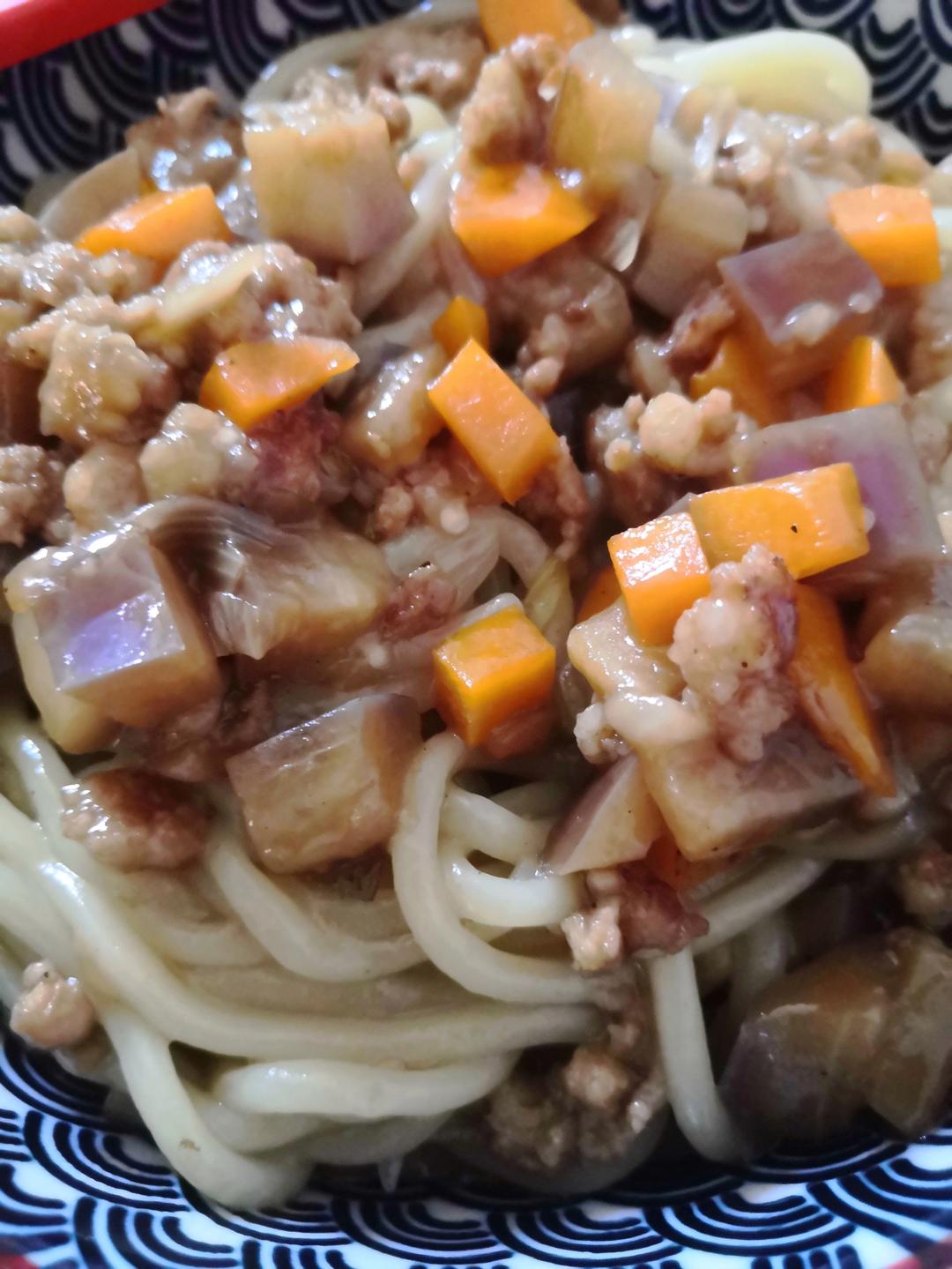 茄子肉丁打卤面 咸口