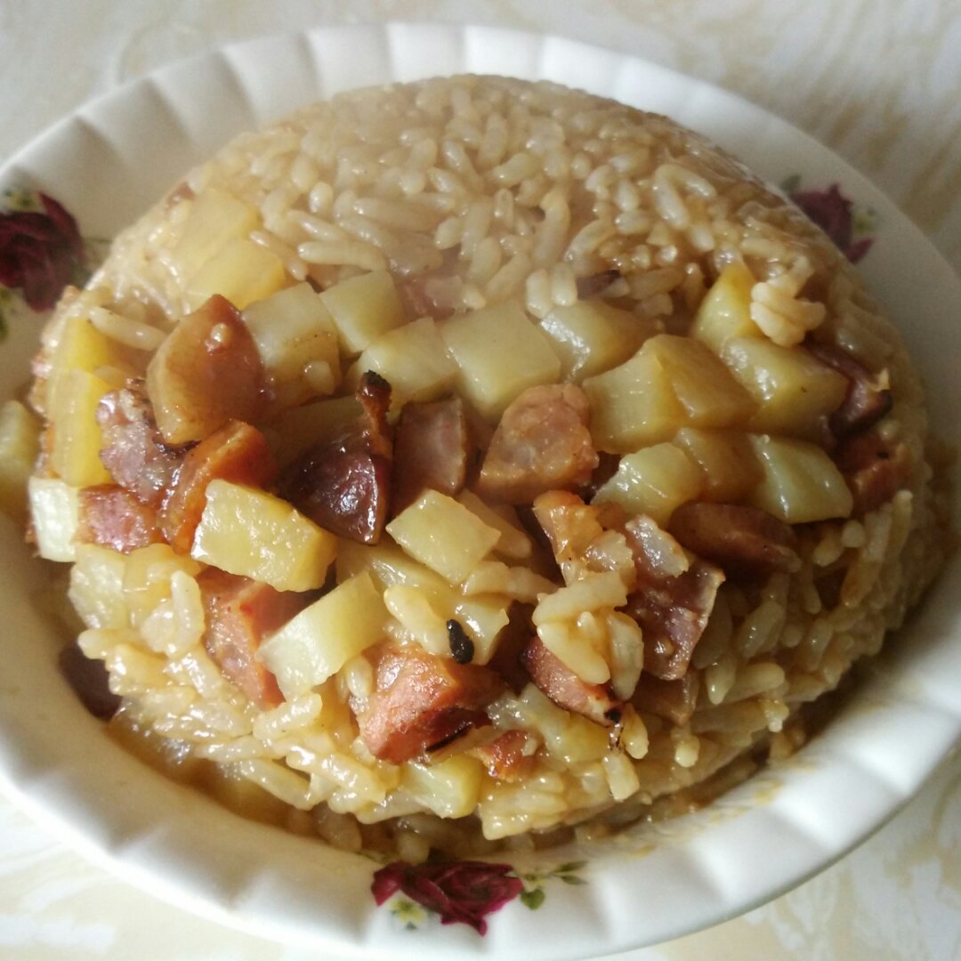 电饭锅版香菇腊肠饭