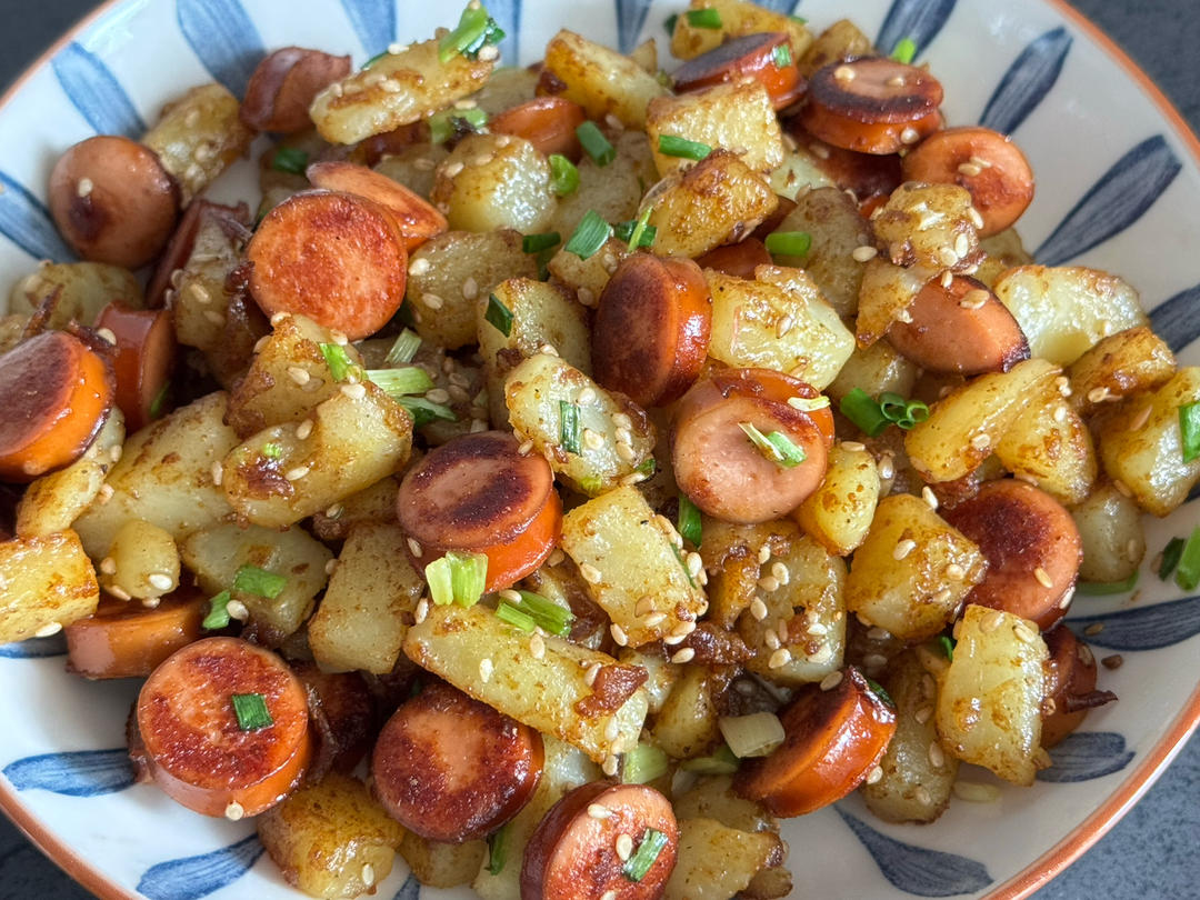 烧烤风味的土豆小香肠