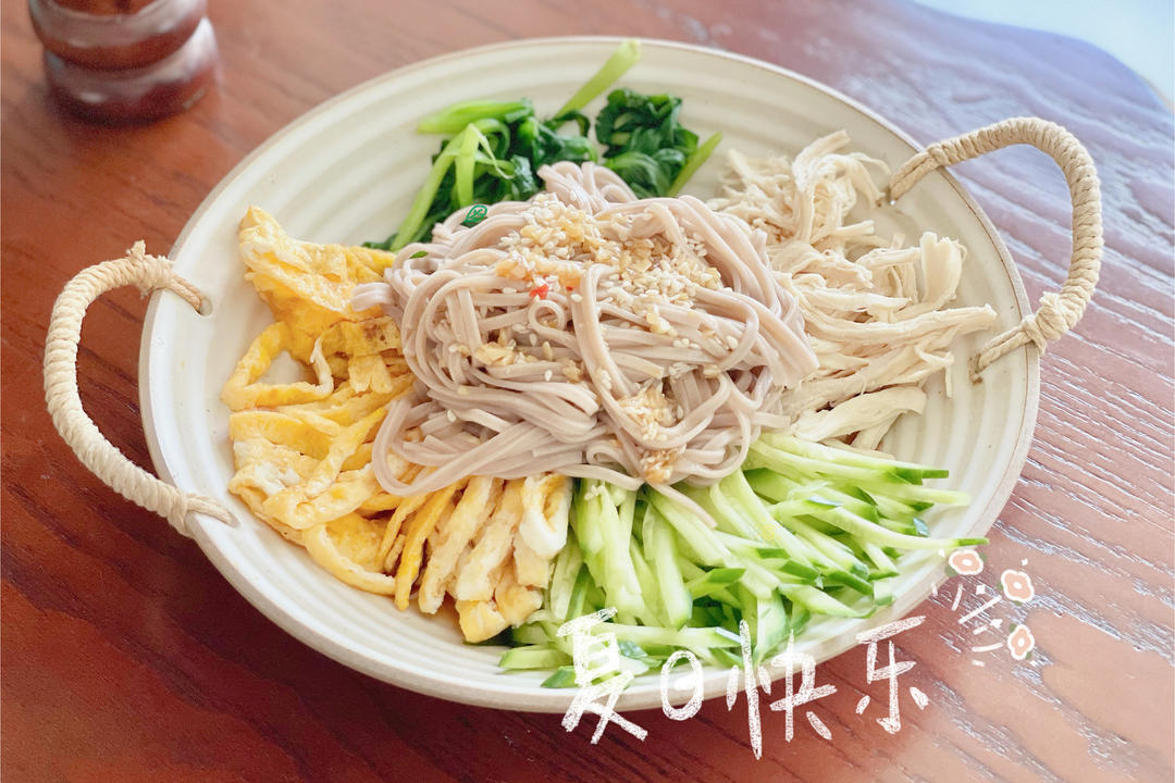 快手减脂餐❗️爆好吃的凉拌鸡丝荞麦面