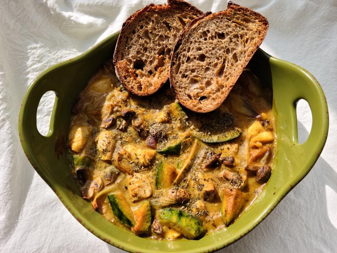 泰式香椰芋头南瓜咖喱慢烤鸡【北鼎烤箱食谱】