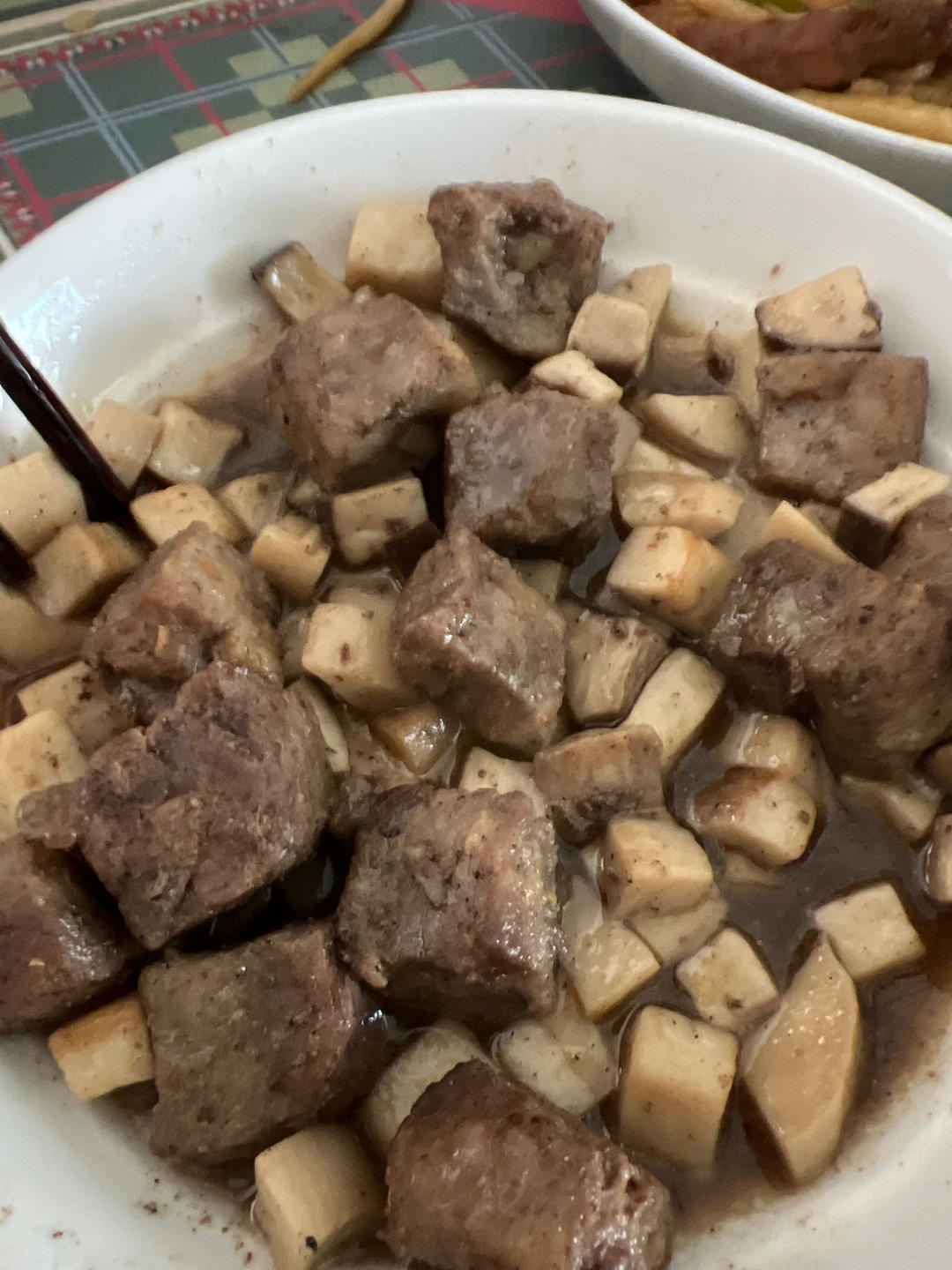 黑胡椒杏鲍菇牛肉粒