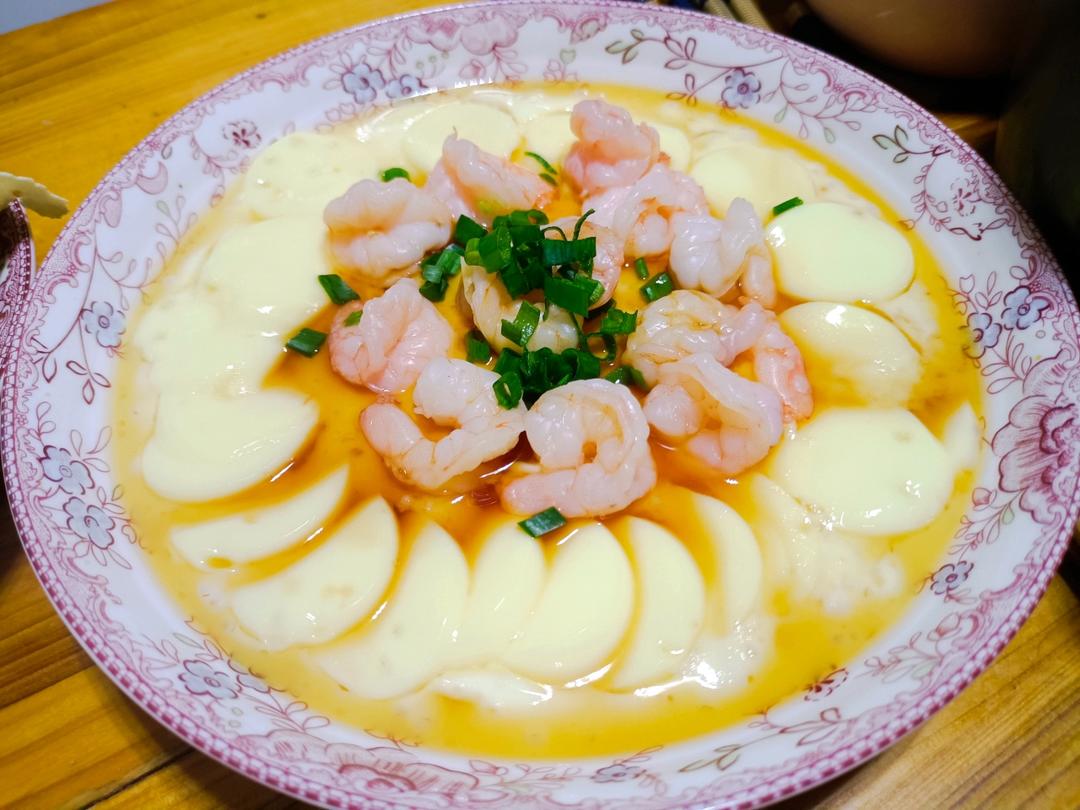🌸年夜菜（蒸蒸日上）虾仁玉子豆腐蒸蛋🍮