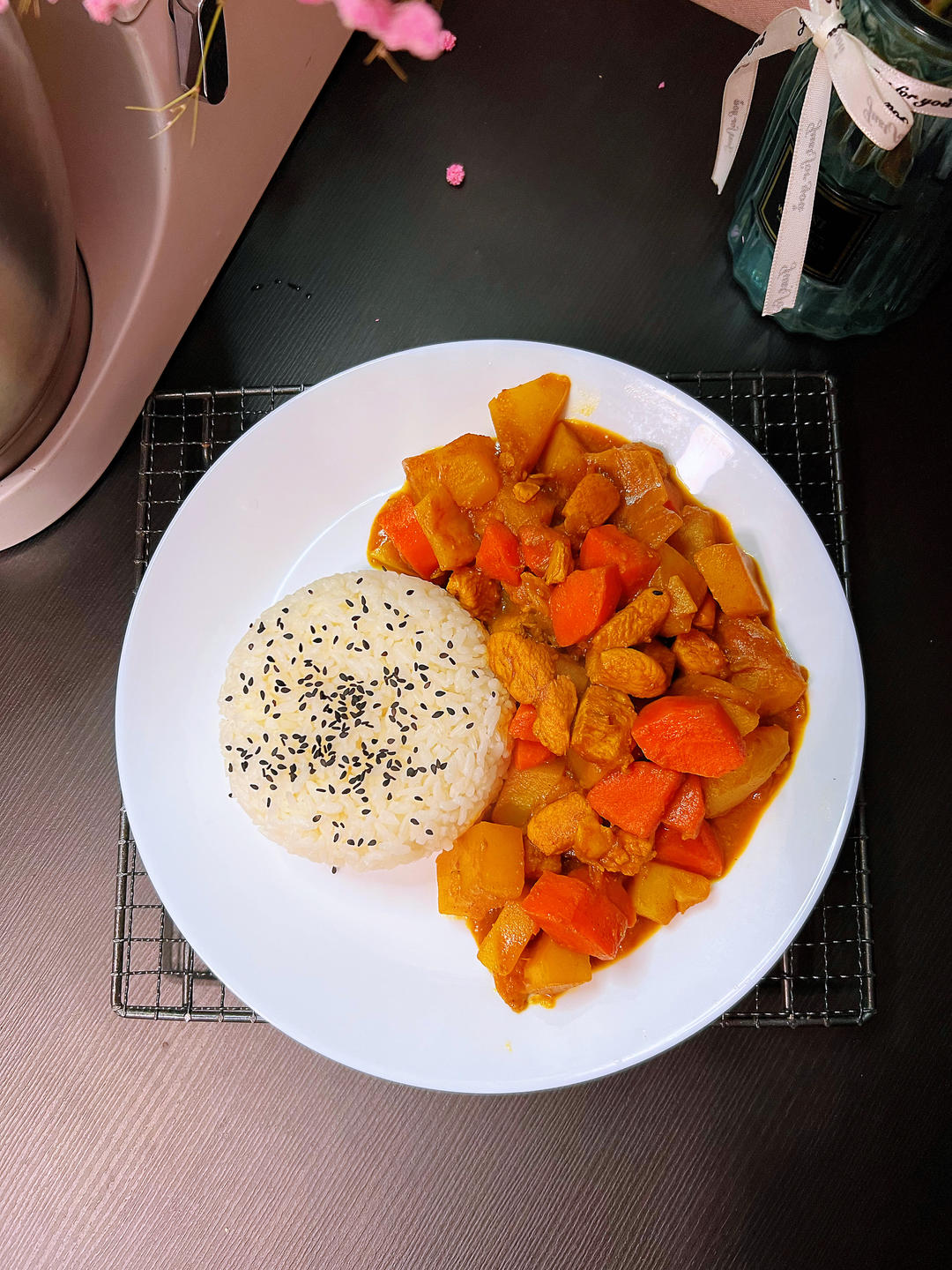 咖喱粉版鸡丁土豆饭的做法