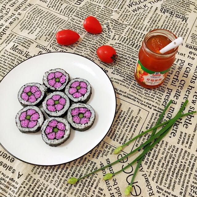 天使带路做的花朵寿司