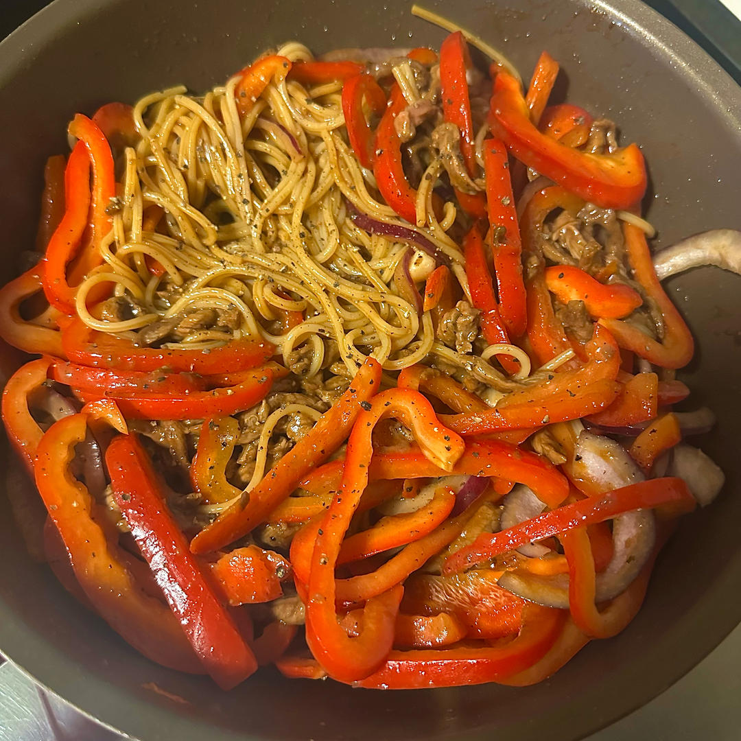 ✅挑战365天晚餐不重样第135天:黑椒牛柳意面的做法