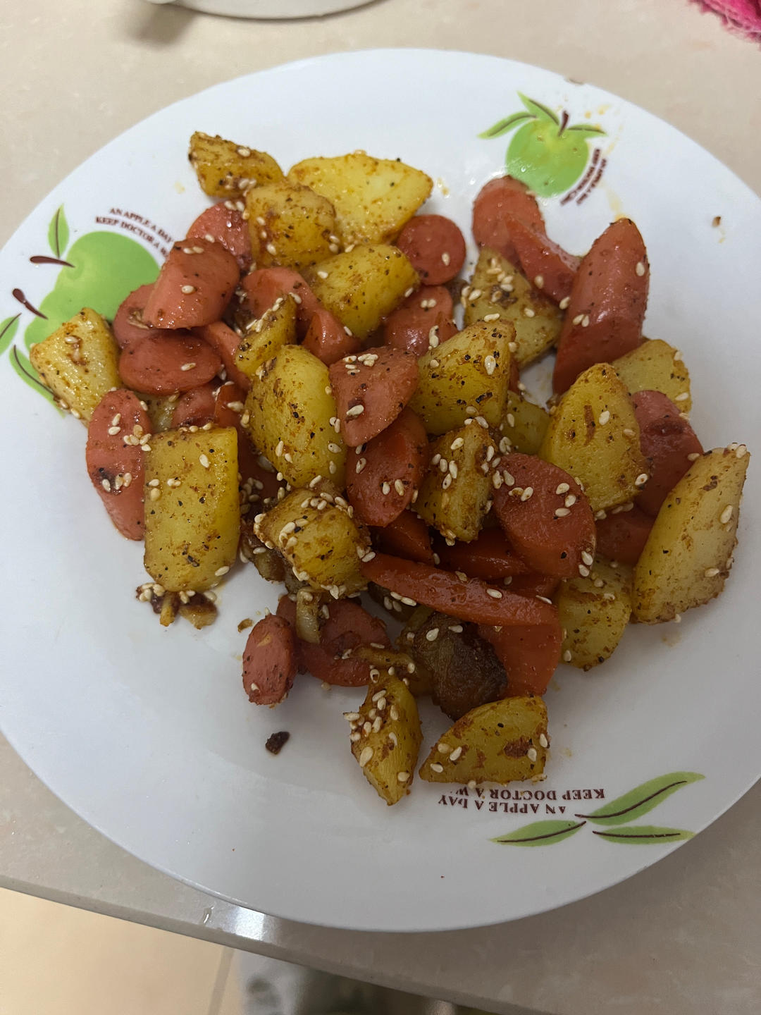 香辣过瘾的孜然土豆火腿，比路边摊还好吃