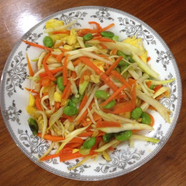 茭白丝炒毛豆米