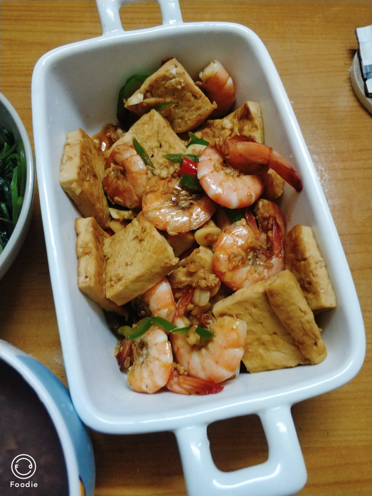 红烧虾焖老豆腐'