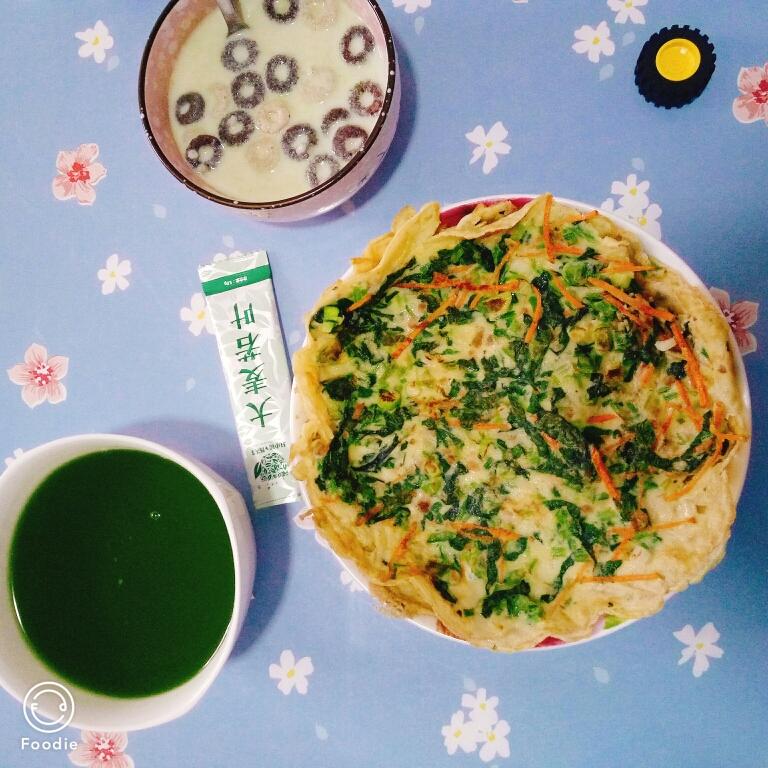菠菜胡萝卜鸡蛋饼