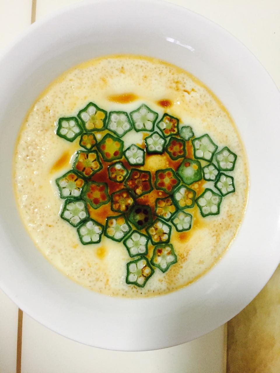 颜值控-做一朵开在碗里的花秋葵蒸水蛋