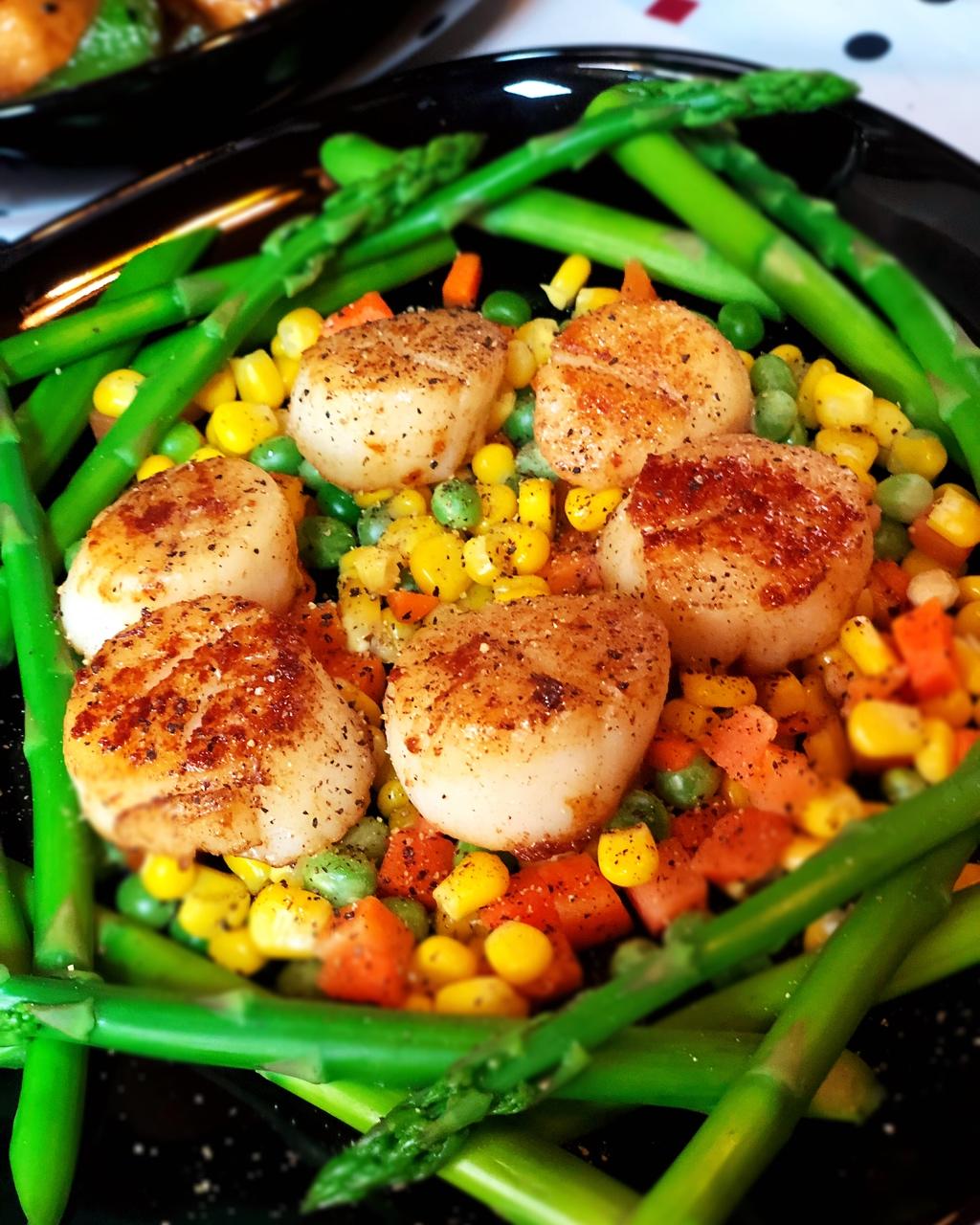 精分小浪花儿做的香煎帆立贝柱黄油