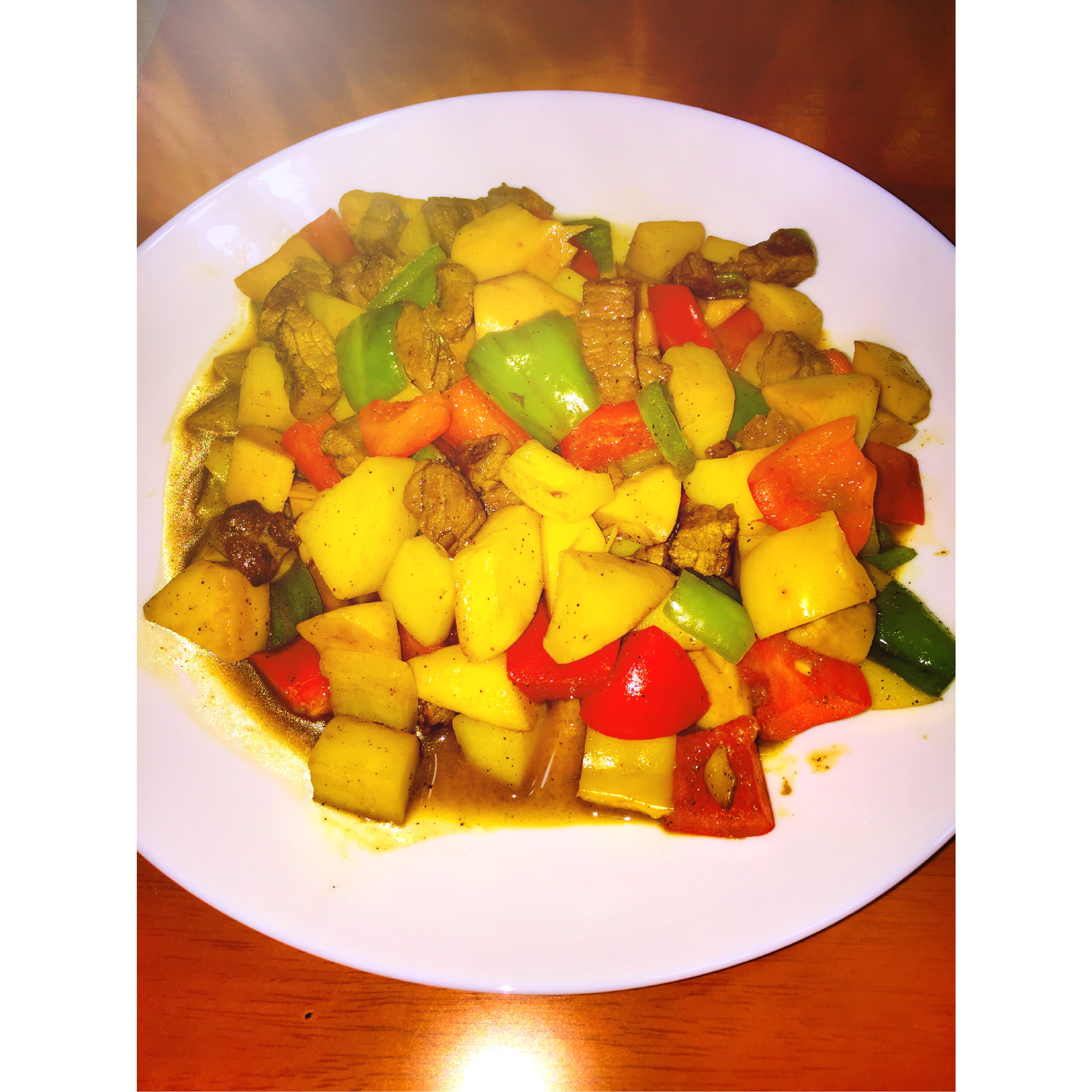 杏鲍菇黑胡椒牛肉粒~老丁的私房菜
