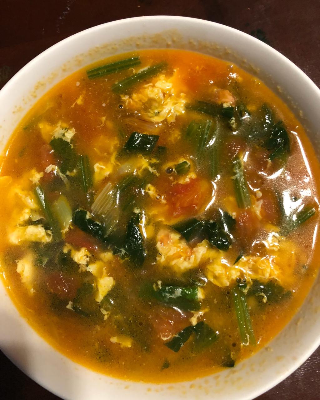 陆夕颜sara做的西红柿菠菜鸡蛋汤