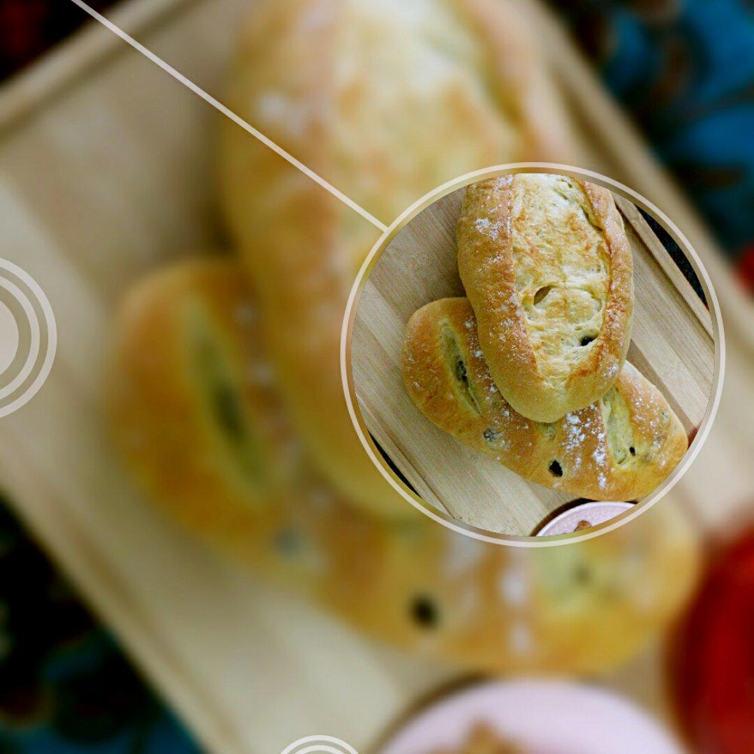 葡萄软欧（仿原麦山丘）Milk flavored bread filled with raisins and butter