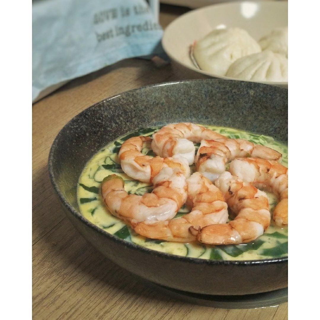 菠菜虾仁蒸蛋