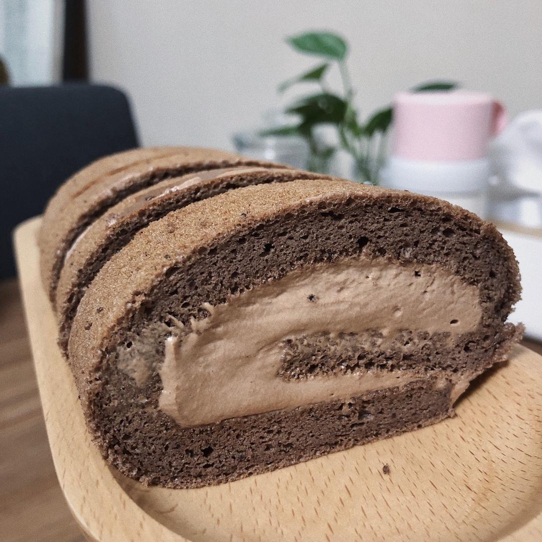 甘纳许巧克力蛋糕卷