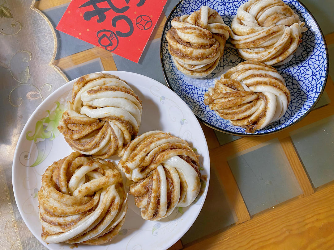 芝麻酱红糖花卷