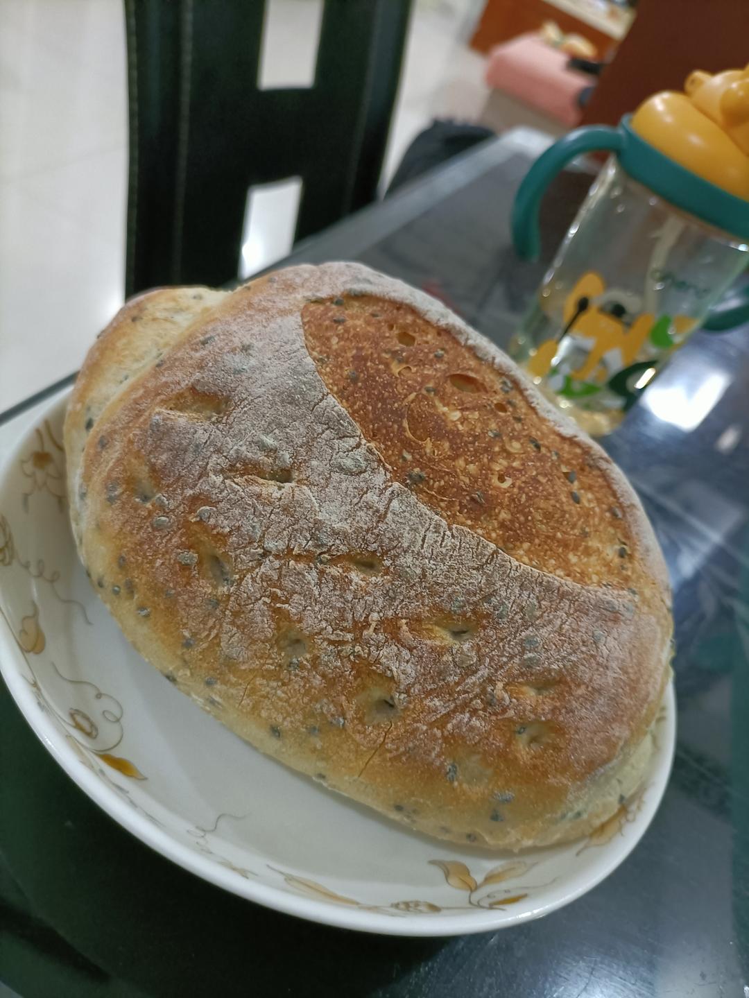 黑芝麻欧包｜无油无糖