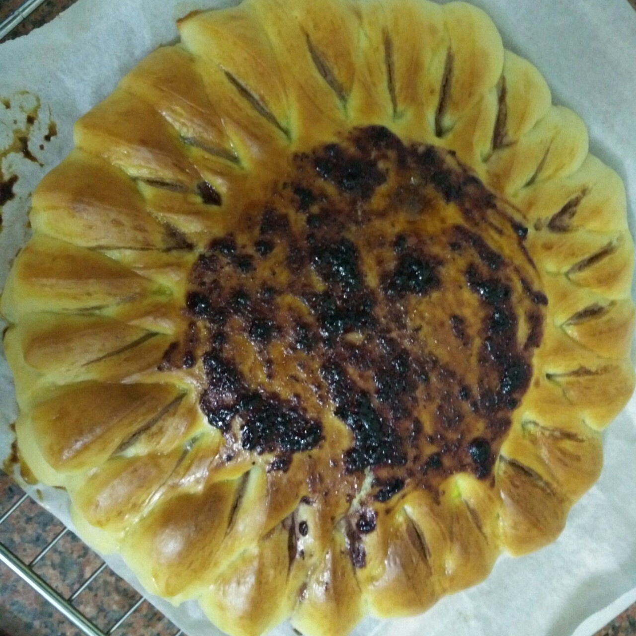 向日葵豆沙面包