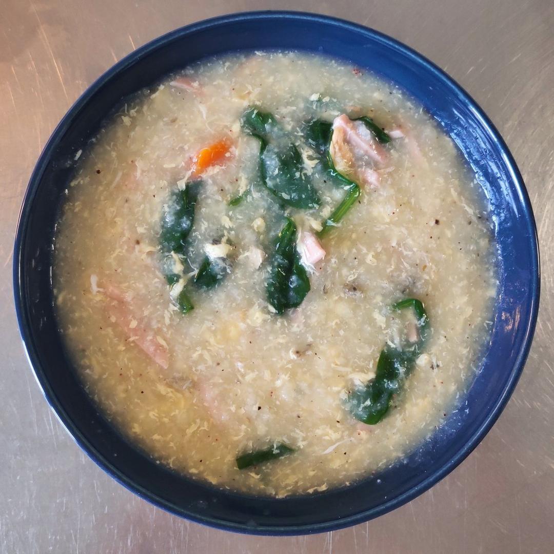 干贝三文鱼粥