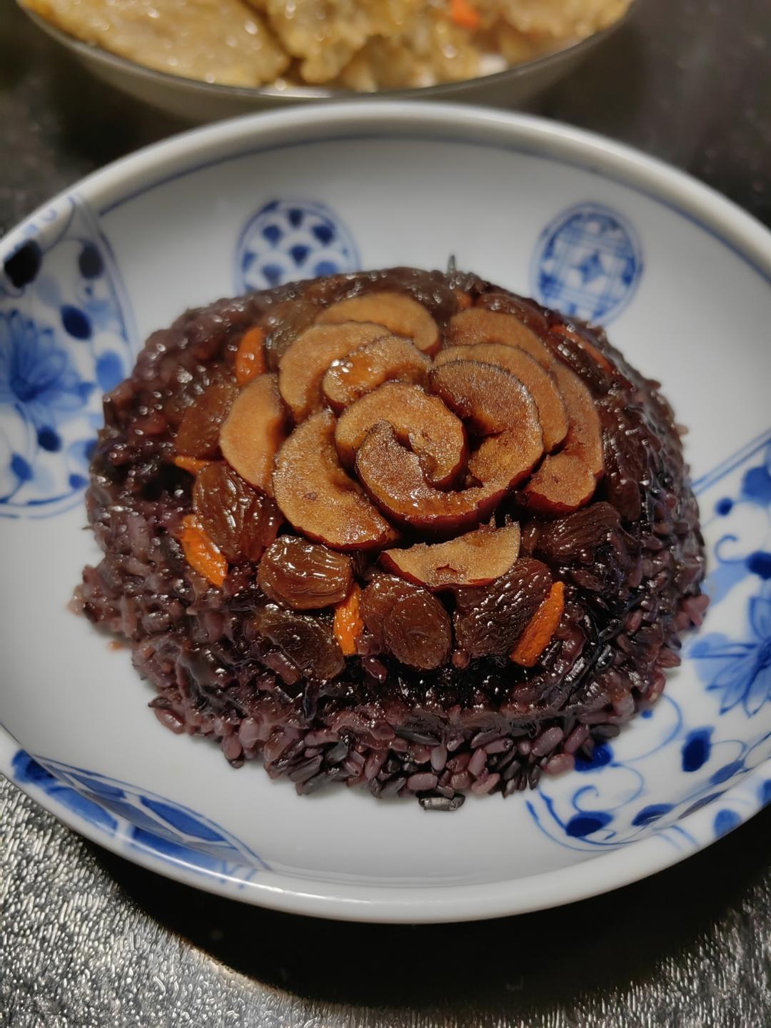 过年必备八宝饭-玫瑰花豆沙馅儿的
