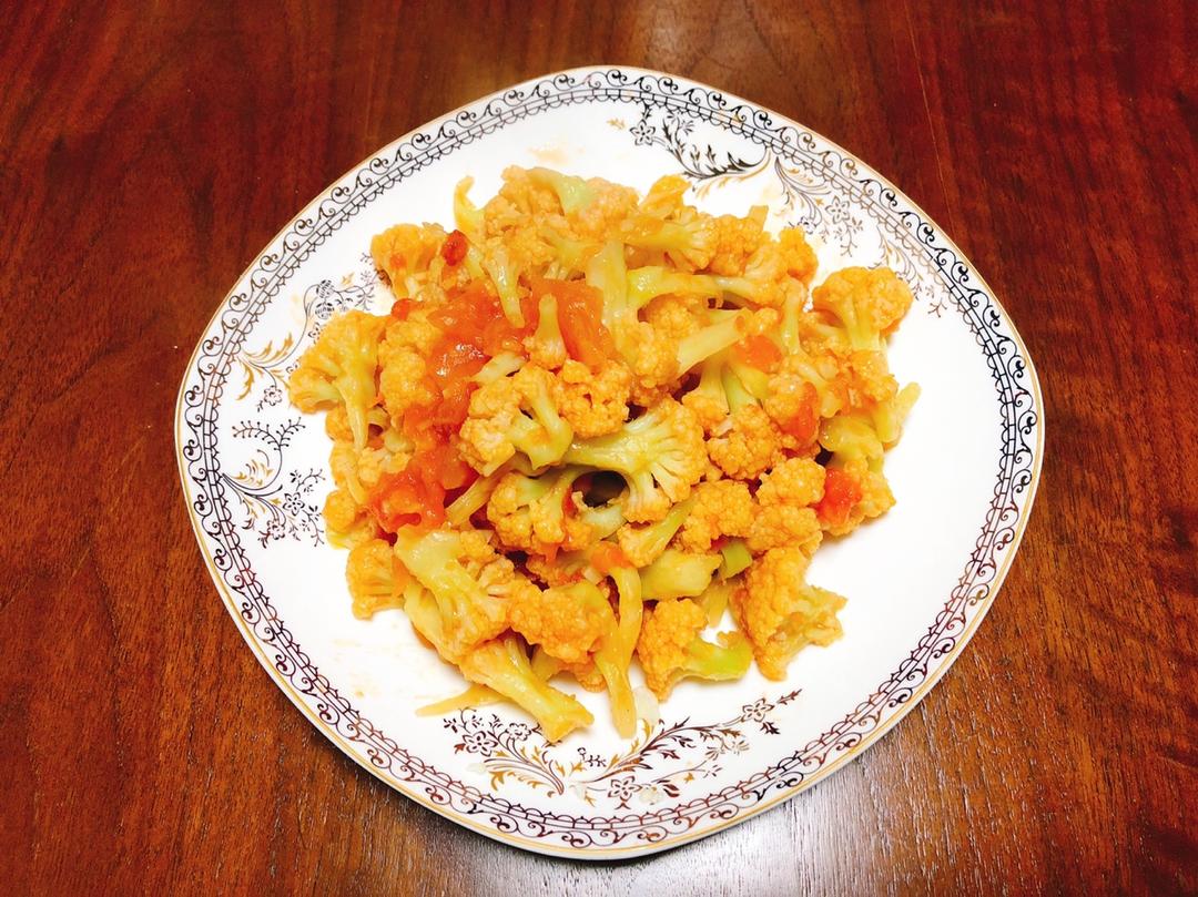 有机花菜炒西红柿