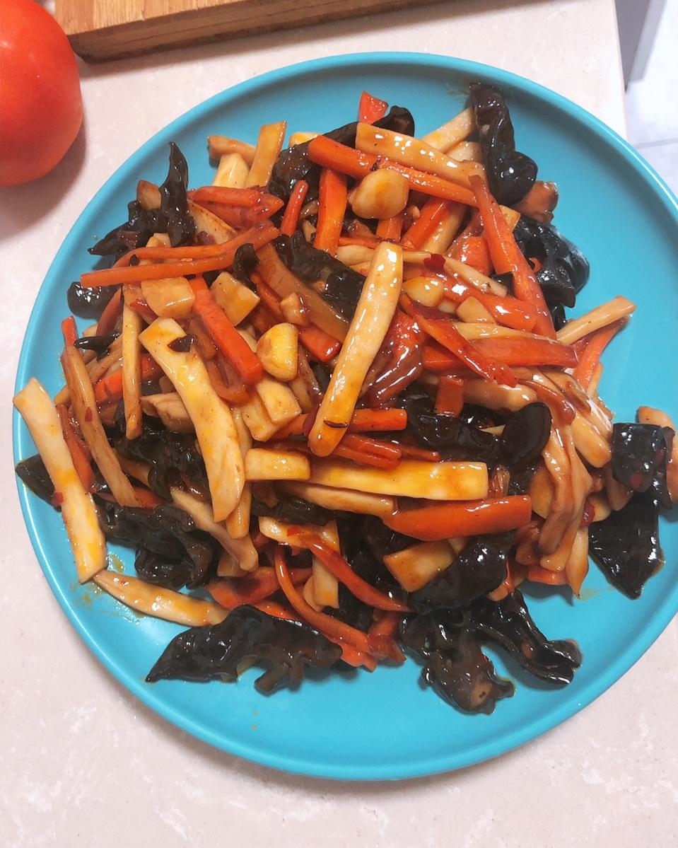 杏鲍菇的鱼香肉丝￨不放一滴水