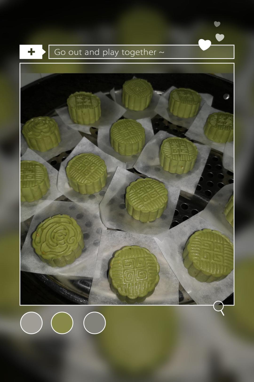 肉松蛋黄抹茶青团