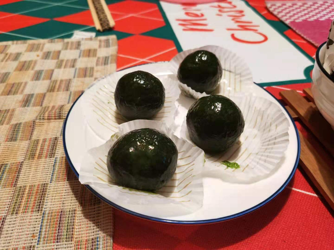 【艾草青团】软糯Q弹（小美版-芝麻花生椰蓉和蛋黄肉松馅）