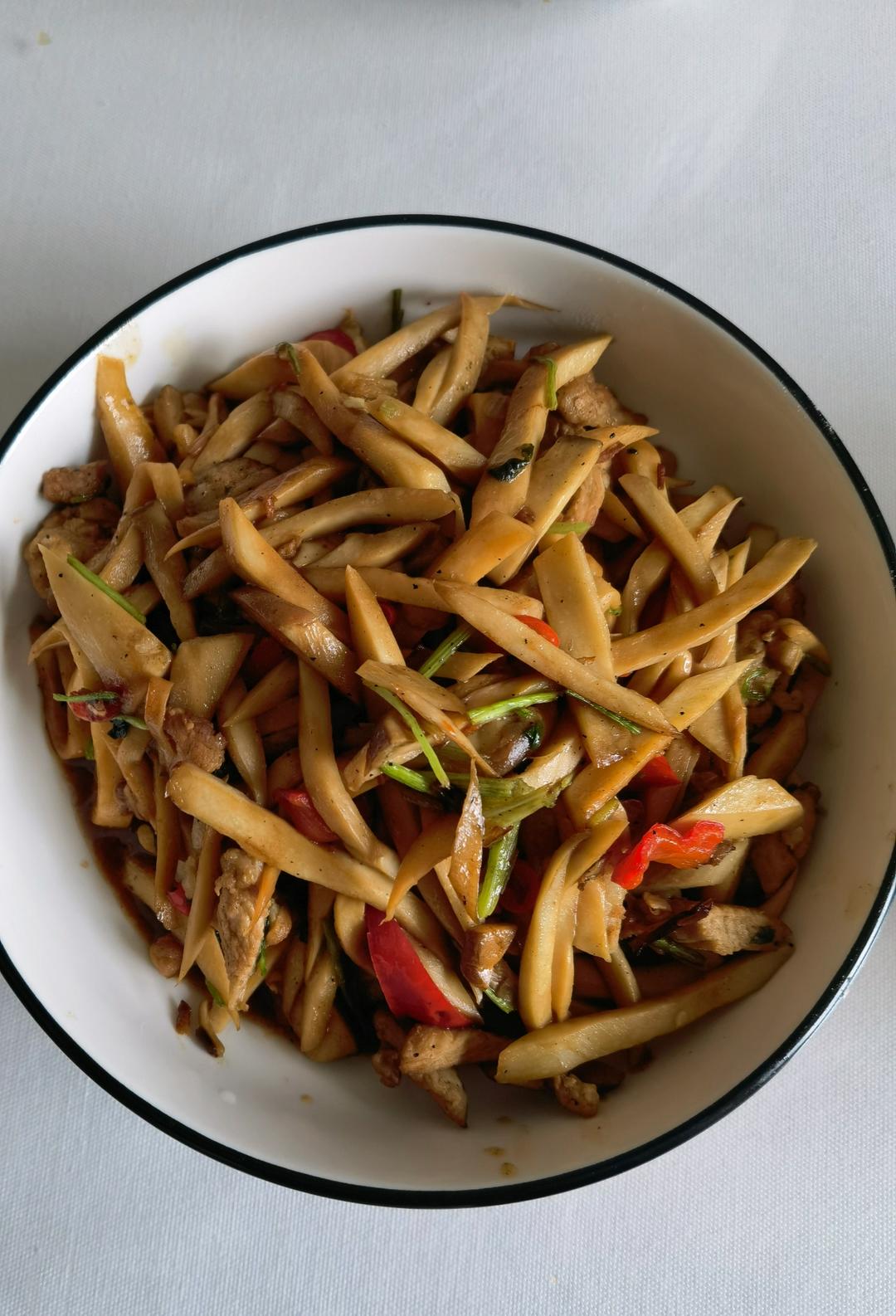 杏鲍菇炒肉丝