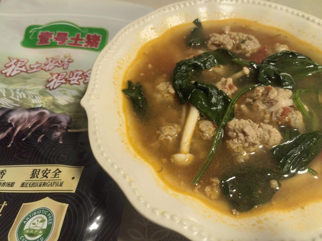 番茄浓汤小肉圆（土猪瘦肉版）