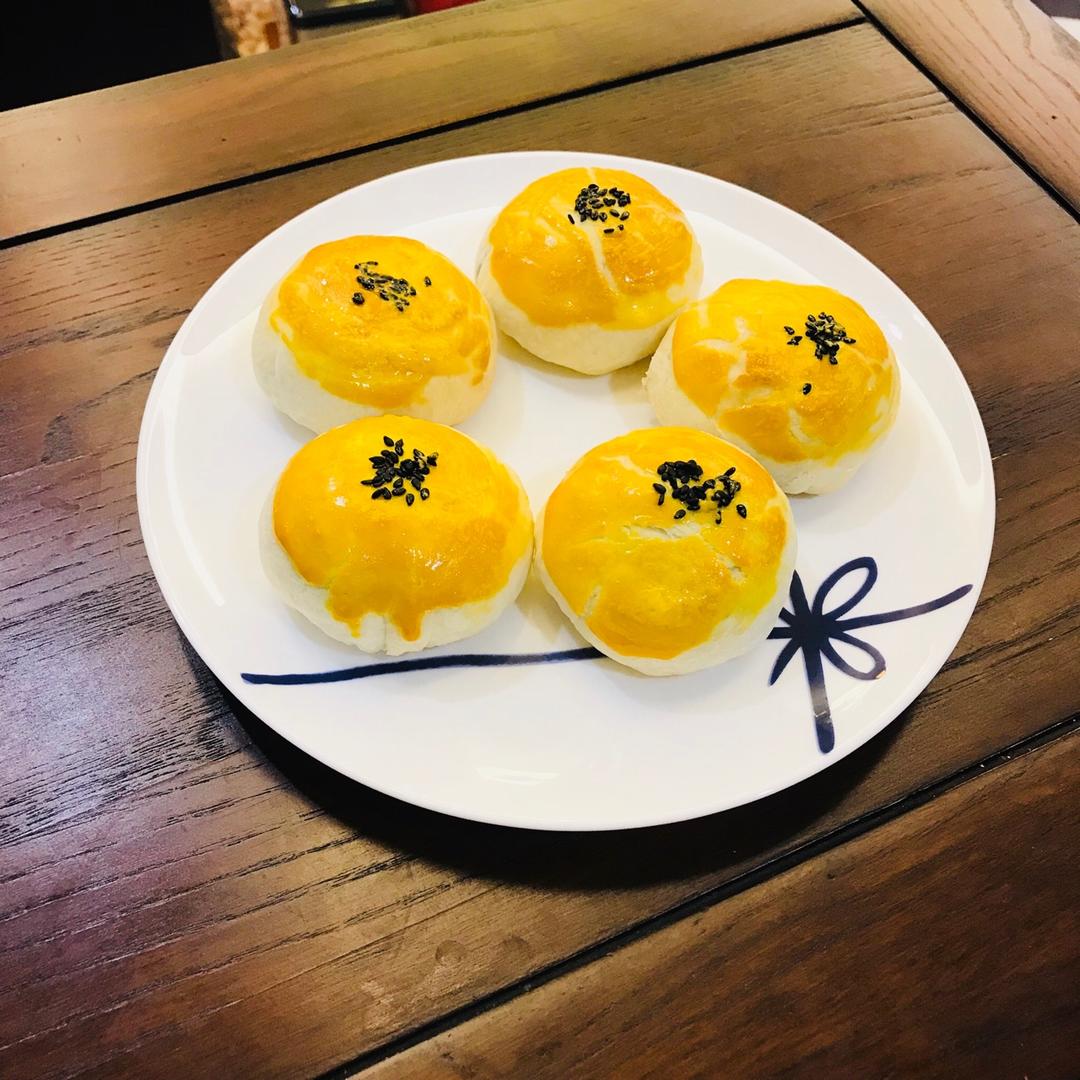 蛋黄酥~紫薯、抹茶、原味~花好月圆，中秋快乐~内附一次做六色蛋黄酥方法~