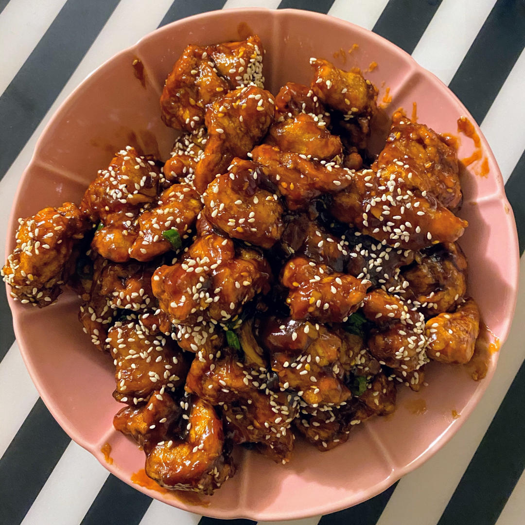 八口小锅做的加州橘子鸡 orange chicken