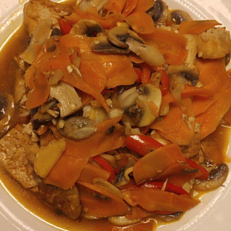 煎豆腐炒时蔬